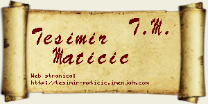 Tešimir Matičić vizit kartica